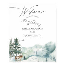 Hochzeit des Waldes Watercolor - Willkommen