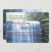 Hochzeit des Wasserfalls "Grüne Natur" Einladung (Vorne/Hinten)