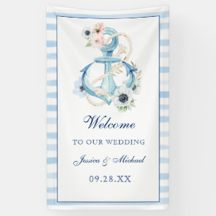 Hochzeit des Wasserfarben-Ankerstrands Banner