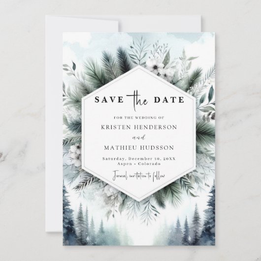 Hochzeit des Wasserfarbenchic Save The Date (Vorderseite)