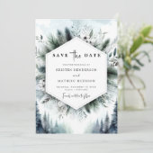 Hochzeit des Wasserfarbenchic Save The Date (Stehend Vorderseite)