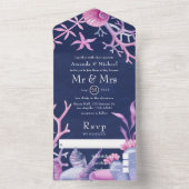 Hochzeit des Wasserfarbenlebens All In One Einladung (Innen Boden)