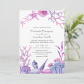 Hochzeit des Wasserfarbenlebens Einladung (Stehend Vorderseite)