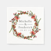 Hochzeit des Wasserfarbenwaldes Serviette (Vorderseite)