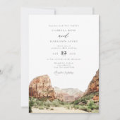 Hochzeit des Watercolor Zion Nationalparks Einladung (Vorderseite)