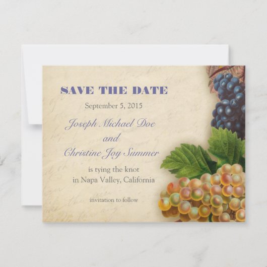 Hochzeit des Weinguts Save the Date (Vorderseite)