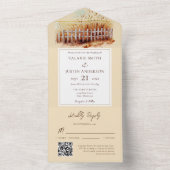 Hochzeit des Westerns von Weizenfelderzaun All In One Einladung (Innen Boden)