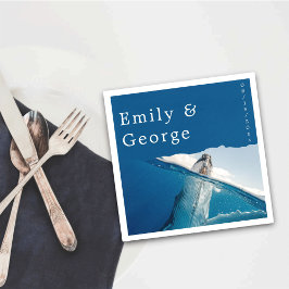 Hochzeit des Whale-Küstenmeeres der Navy Serviette