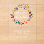 Hochzeit des Wildgartens Rose Woods Exotic Flower  Acryleinladungen (Vorderseite)