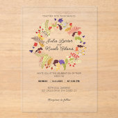 Hochzeit des Wildgartens Rose Woods Exotic Flower Acryleinladungen (Vorderseite)