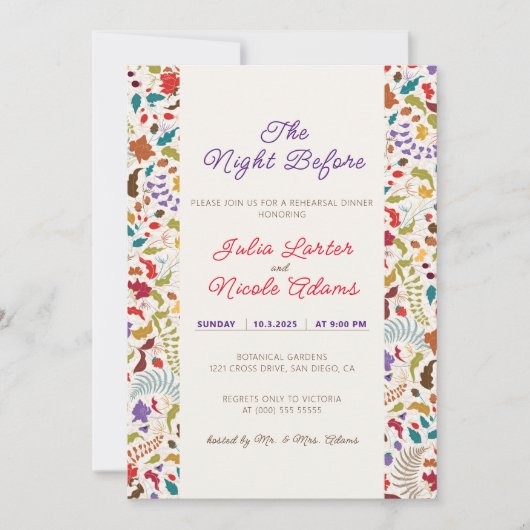 Hochzeit des Wildgartens Rose Woods Exotic Flower Einladung (Vorderseite)