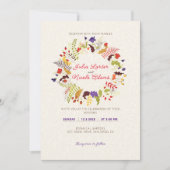 Hochzeit des Wildgartens Rose Woods Exotic Flower Einladung (Vorderseite)