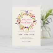 Hochzeit des Wildgartens Rose Woods Exotic Flower Einladung (Stehend Vorderseite)