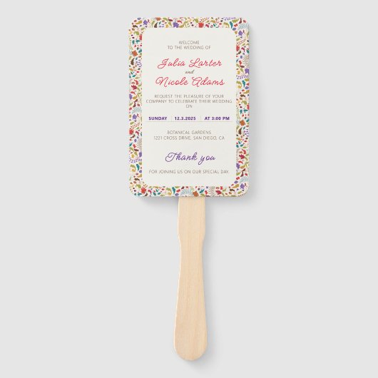 Hochzeit des Wildgartens Rose Woods Exotic Flower  Fächer (Vorderseite)