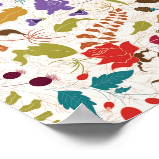 Hochzeit des Wildgartens Rose Woods Exotic Flower Poster (Ecke)