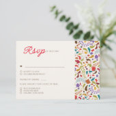 Hochzeit des Wildgartens Rose Woods Exotic Flower RSVP Karte (Stehend Vorderseite)
