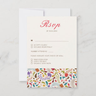 Hochzeit des Wildgartens Rose Woods Exotic Flower  RSVP Karte