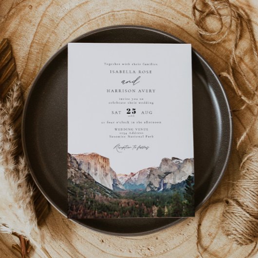 Hochzeit des Yosemite Nationalparks Skyline Einladung