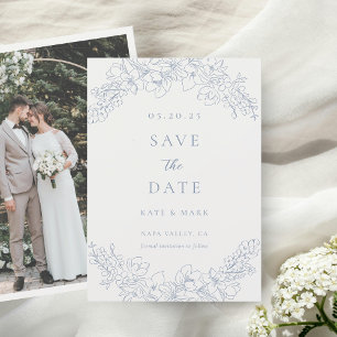 Hochzeit des zarten blauen Fotos Save The Date