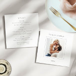 Hochzeit des zeitgenössischen Fotos Menükarte<br><div class="desc">Zeitgenössische Square Foto Hochzeit. Moderne und einfache Eleganz. Ersetzen Sie einfach das Foto mit Ihrem eigenen und personalisieren Sie die Wörter auf jeder Seite nach Bedarf.</div>