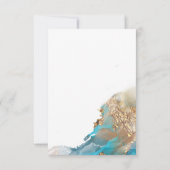 Hochzeit | Details Moderne Aqua Alkohol Tinte Einladung (Rückseite)