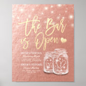 Hochzeit Die Bar ist Open Drink Menü Mason Jars Ro Poster (Vorne)