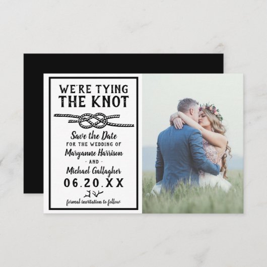 Hochzeit, die das Minimalistische nautische Foto d Save The Date (Vorne/Hinten)