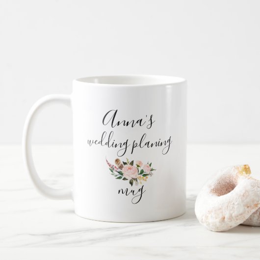 Hochzeit, die | kundengerechten Namen | plant Kaffeetasse (Mit Donut)