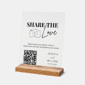 Hochzeit die Liebe teilen | Foto Sharing QR Code Acrylschild (Winkel)