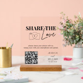 Hochzeit die Liebe teilen | Foto Sharing QR Code Acrylschild (Hochzeit)