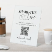 Hochzeit die Liebe teilen | Foto Sharing QR Code Sockelschild (In SItu)