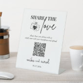 Hochzeit die Liebe teilen | Foto Sharing QR Code Sockelschild (In SItu)
