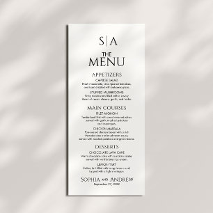 Hochzeit Die Menükarte für Tischdekoration Minimal