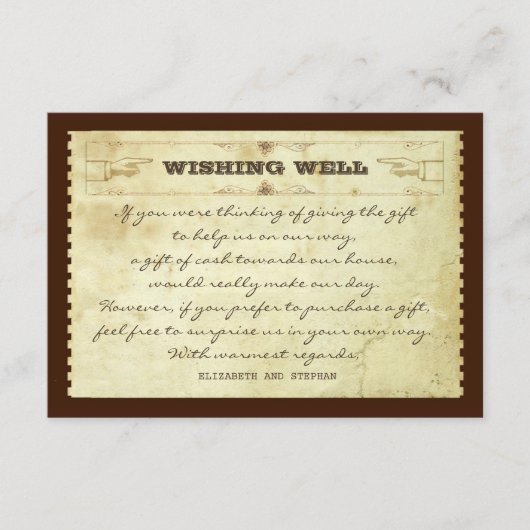Hochzeit, die Vintage Karten wünscht (Vorderseite)