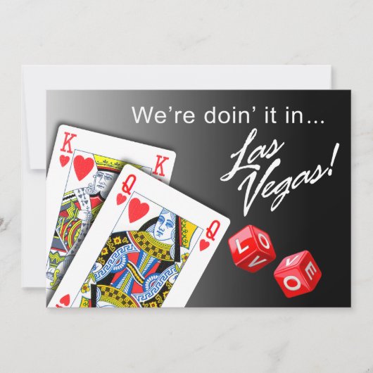 Hochzeit - Doing es in Las Vegas schwarz Einladung (Vorderseite)