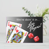 Hochzeit - Doing es in Las Vegas schwarz Einladung (Stehend Vorderseite)