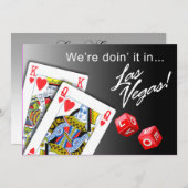 Hochzeit - Doing es in Las Vegas schwarz Einladung (Vorne/Hinten)