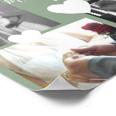 Hochzeit drei Foto Collage Script und Herz Post Poster (Ecke)