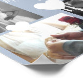 Hochzeit drei Foto Collage Script und Herz Post Poster (Ecke)