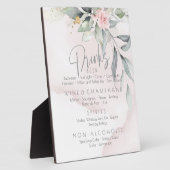 Hochzeit | Drinks Menü BOHO Foliage Rosa Rose Fotoplatte (Seite)