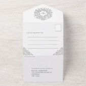 Hochzeit dunkelgraue Blätter Foto UAWG All In One Einladung (Außenbereich)