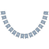 Hochzeit Dusty Blue Bride & Groom Names Simple Wimpelkette (Alle)