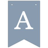 Hochzeit Dusty Blue Bride & Groom Names Simple Wimpelkette (Zweite Fahne)