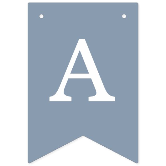 Hochzeit Dusty Blue Bride & Groom Names Simple Wimpelkette (Zweite Fahne)