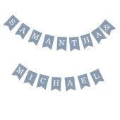 Hochzeit Dusty Blue Bride & Groom Names Simple Wimpelkette