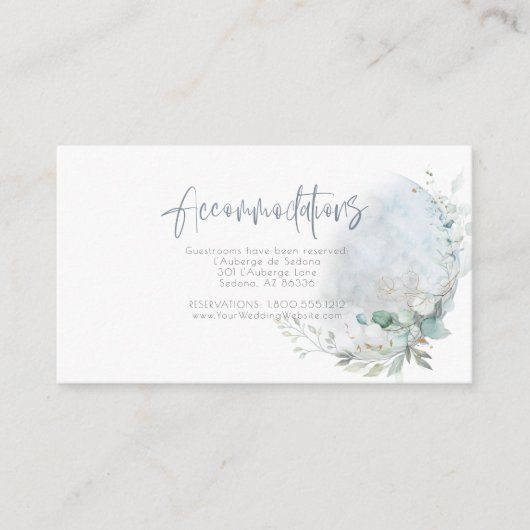 Hochzeit | Dusty Blue Over Over Moon in Liebe Begleitkarte (Vorderseite)