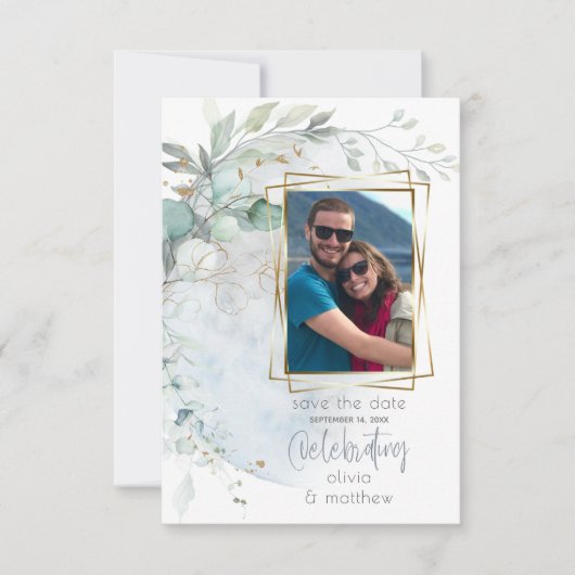 Hochzeit | Dusty Blue Over Over Moon in Liebe Einladung (Vorderseite)