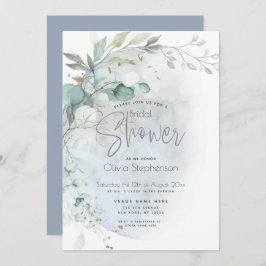 Hochzeit | Dusty Blue Over Over Moon in Liebe Einladung