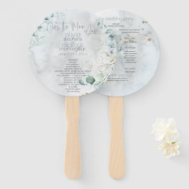 Hochzeit | Dusty Blue Over Over Moon in Liebe Fächer