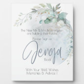 Hochzeit | Dusty Blue Over Over Moon in Liebe Fotoplatte (Vorderseite)